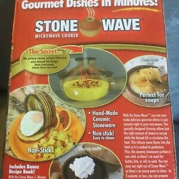 NWT AS SEEN ON TV STONE WAVE MICROWAVE COOKER CERAMIC STONEWARE - Picture 8 of 9